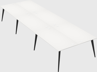 Shared rectangular office desk system