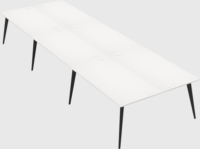 Shared rectangular office desk system