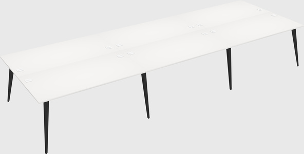 Shared rectangular office desk system