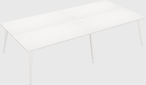 Shared rectangular office desk system