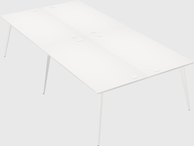Shared rectangular office desk system