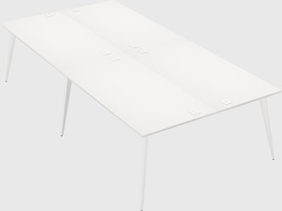 Shared rectangular office desk system