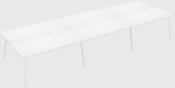 Shared rectangular office desk system