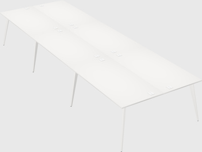 Shared rectangular office desk system