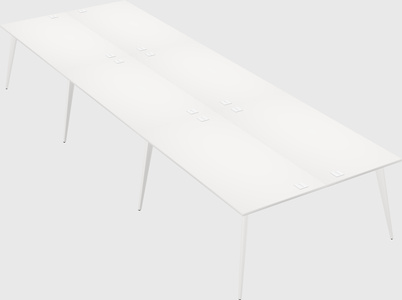Shared rectangular office desk system