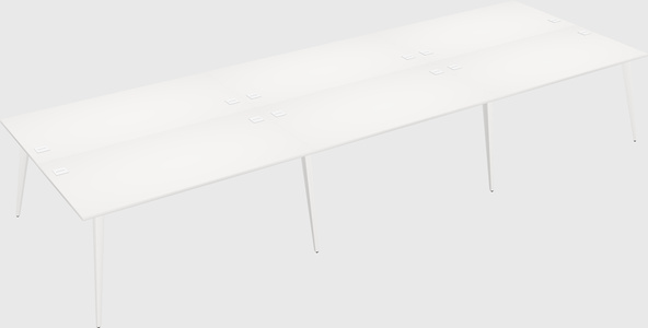 Shared rectangular office desk system