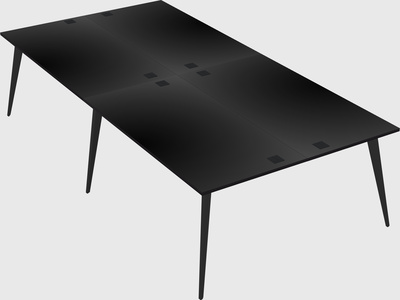 Shared rectangular office desk system