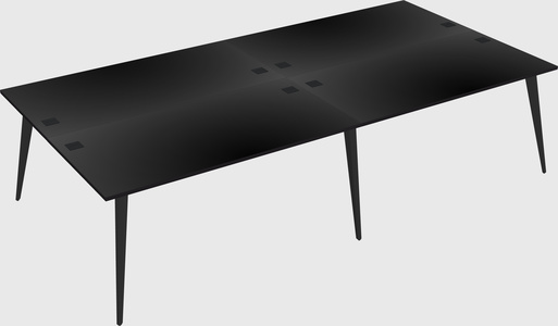 Shared rectangular office desk system
