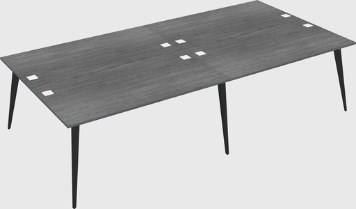 Shared rectangular office desk system