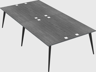 Shared rectangular office desk system