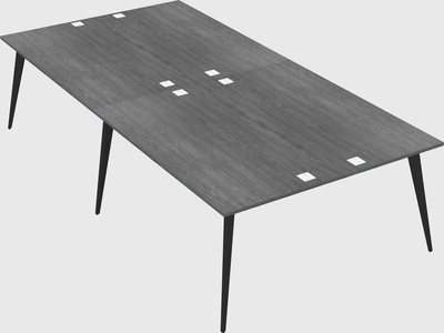 Shared rectangular office desk system