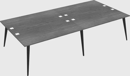 Shared rectangular office desk system