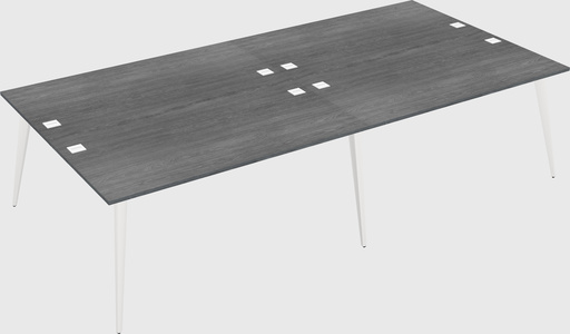 Shared rectangular office desk system