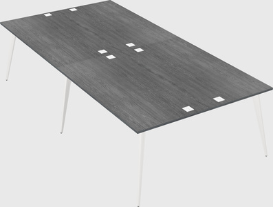 Shared rectangular office desk system