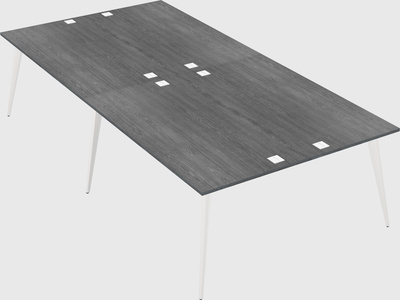 Shared rectangular office desk system