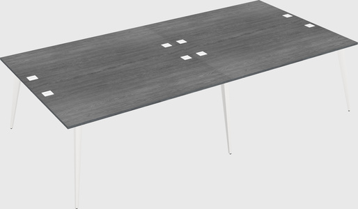 Shared rectangular office desk system