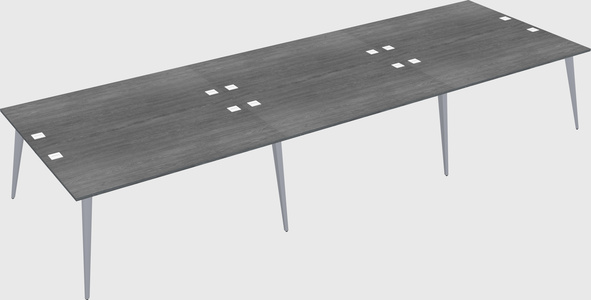 Shared rectangular office desk system