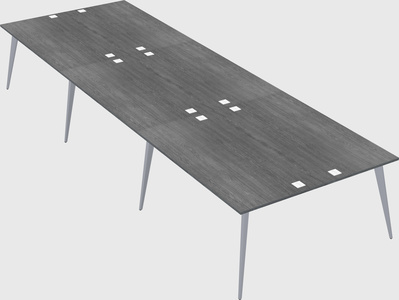 Shared rectangular office desk system