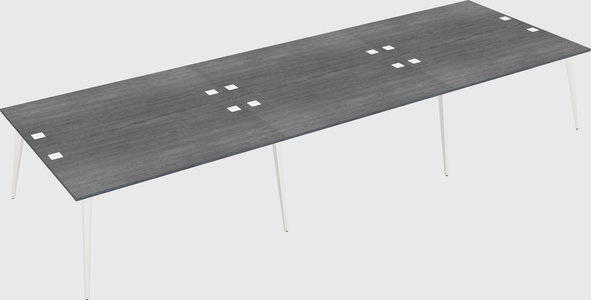 Shared rectangular office desk system