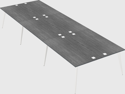 Shared rectangular office desk system