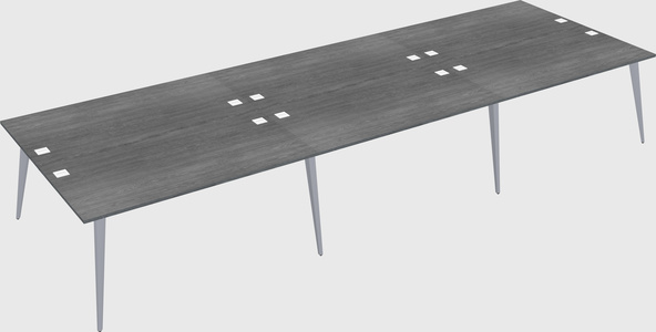 Shared rectangular office desk system