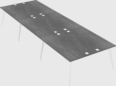 Shared rectangular office desk system