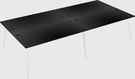 Shared rectangular office desk system