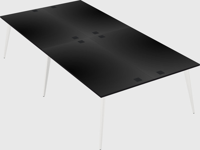 Shared rectangular office desk system