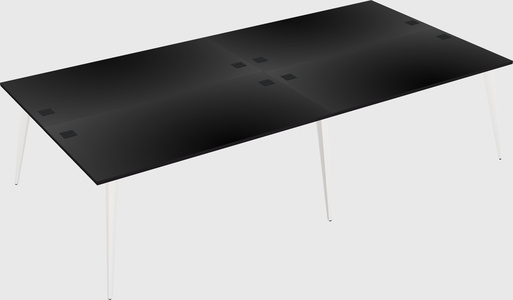 Shared rectangular office desk system