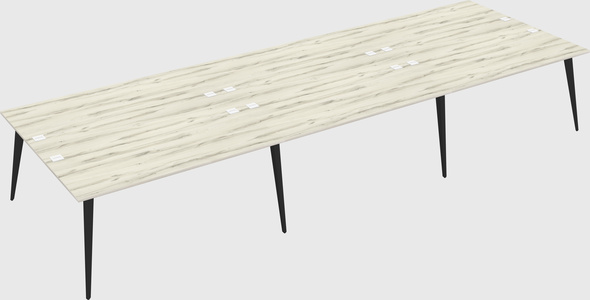 Shared rectangular office desk system