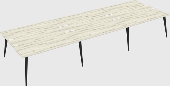 Shared rectangular office desk system