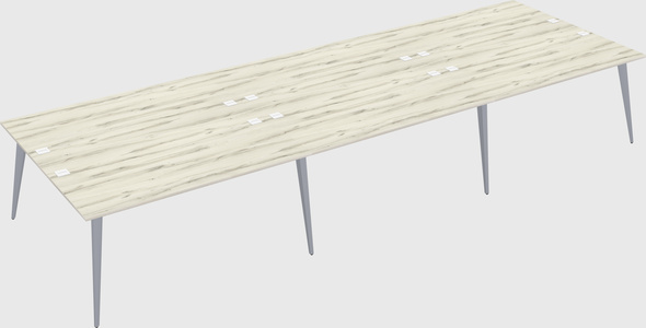 Shared rectangular office desk system