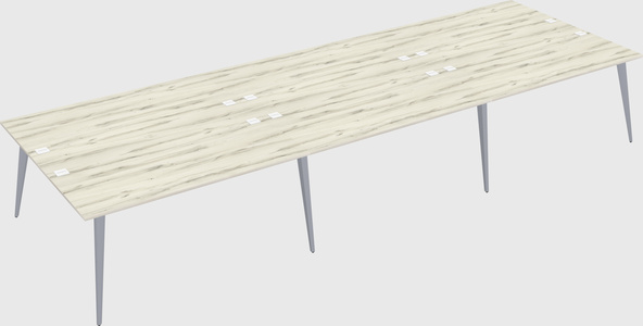 Shared rectangular office desk system