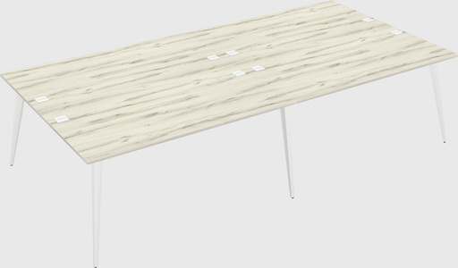 Shared rectangular office desk system