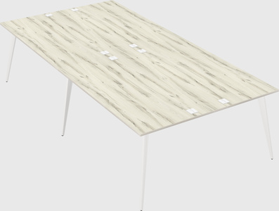 Shared rectangular office desk system