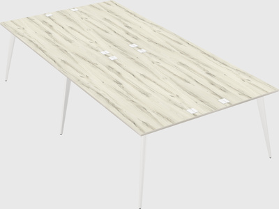 Shared rectangular office desk system