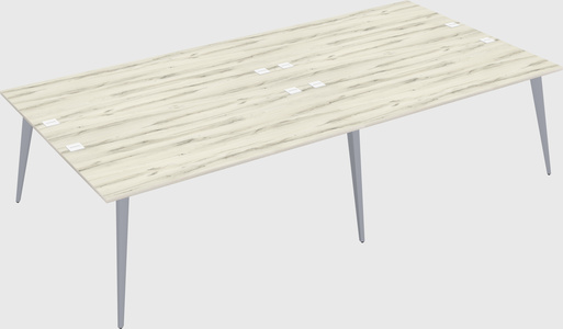 Shared rectangular office desk system