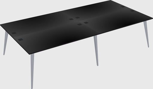 Shared rectangular office desk system