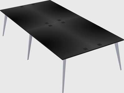 Shared rectangular office desk system