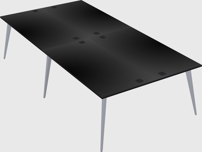 Shared rectangular office desk system