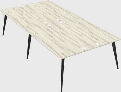 Shared rectangular office desk system