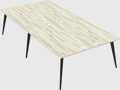 Shared rectangular office desk system