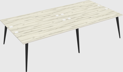 Shared rectangular office desk system
