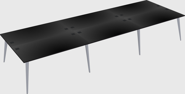 Shared rectangular office desk system