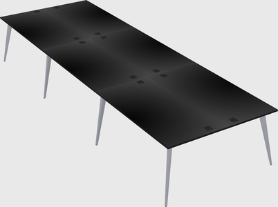 Shared rectangular office desk system