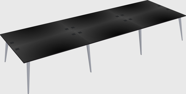 Shared rectangular office desk system