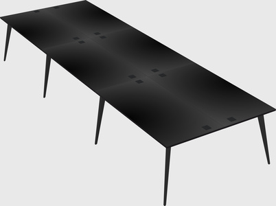 Shared rectangular office desk system