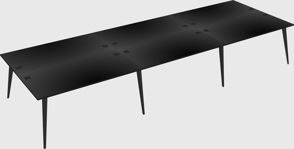Shared rectangular office desk system