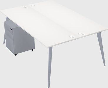 Shared rectangular office desk system