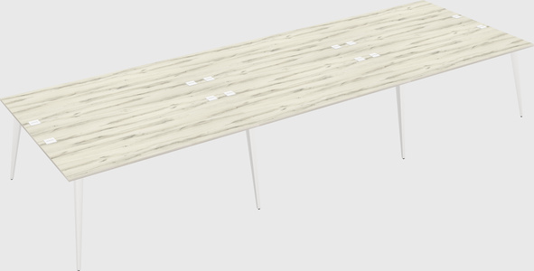Shared rectangular office desk system